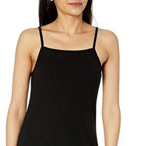 The Drop Women's Leslie Side Slit Strappy Square Neck Loose-Fit Midi Dress